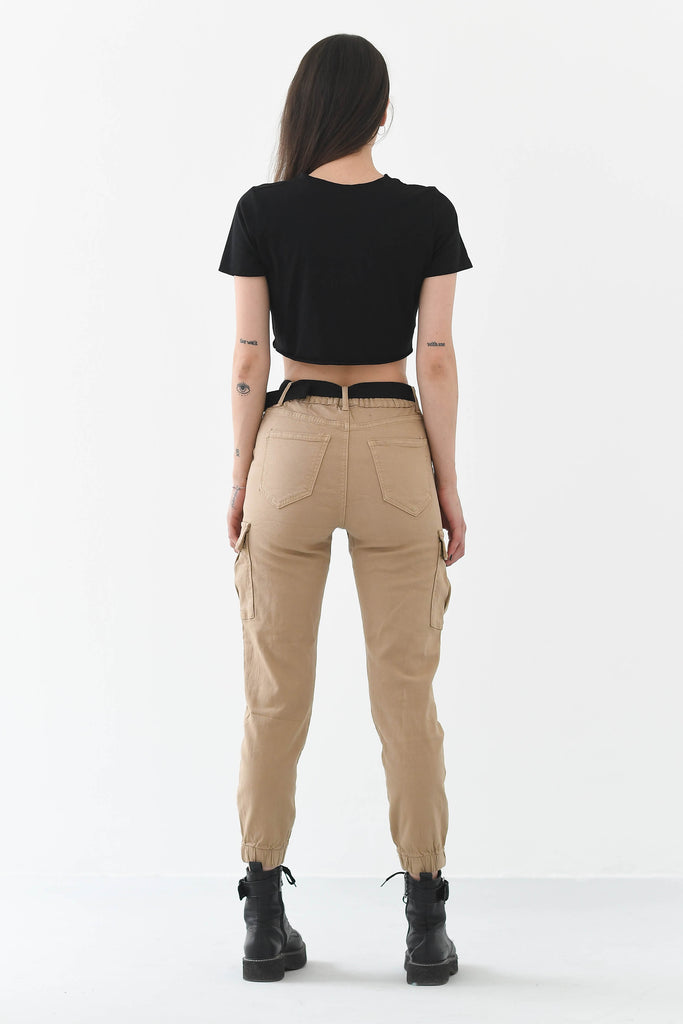 Pantalone cargo con cintura a gancio | Tabloit.it