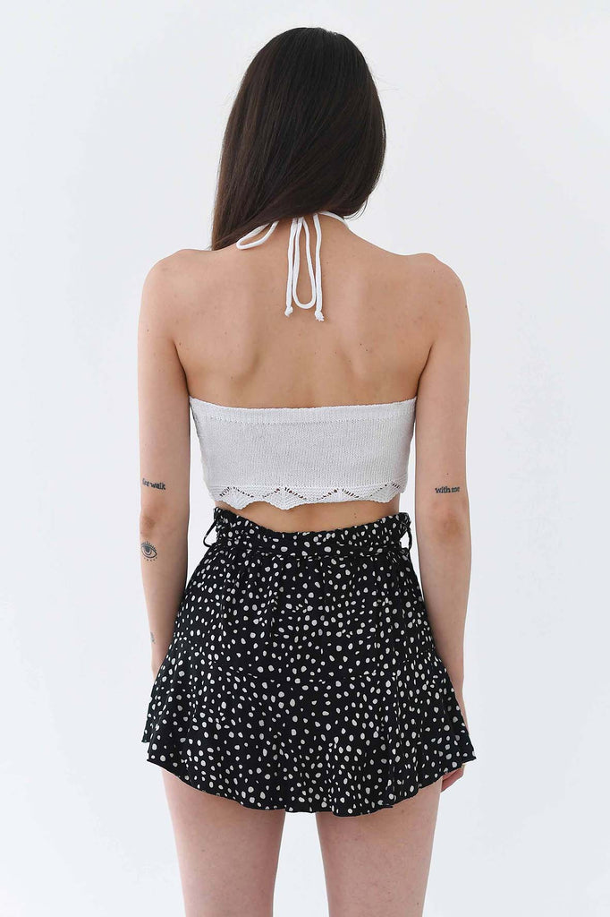 Minigonna skort a pois con cintura - Tabloit.it